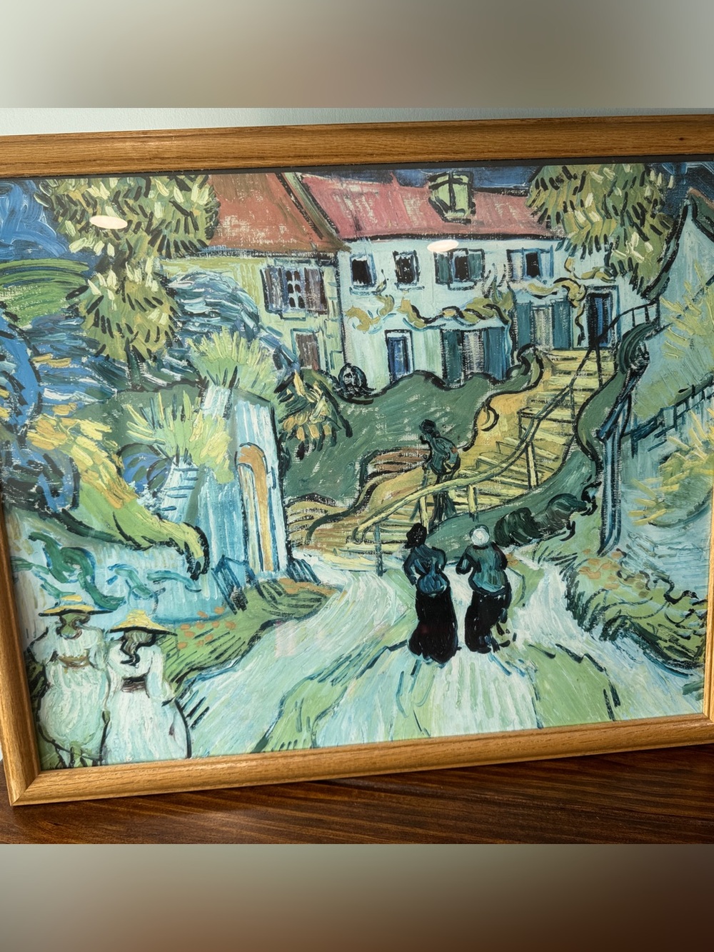 Framed Poster Print of Van Gogh’s Stairway at Auvers -26”x20”